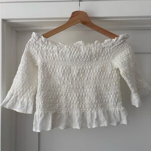 American Eagle White Off-Shoulder Top